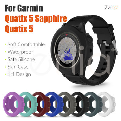 Zenia ซิลิโคนผิวง่ายเปลี่ยนเคสปกคลุมเชลล์สำหรับ Garmin Quatix 5 Sapphire Quatix5 แซฟไฟร์กีฬาดูอุปกรณ์เสริม