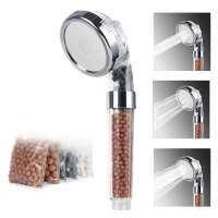 Three-speed adjustable nozzle Booster handheld bathroom shower Removable and washable anion filter shower Bathroom Accessories