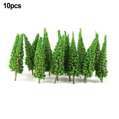 10ชิ้นต้นไม้รุ่นของขวัญสีเขียวเข้ม DIY อุปกรณ์เสริมสีเขียวสูง6.5เซนติเมตรชุด
