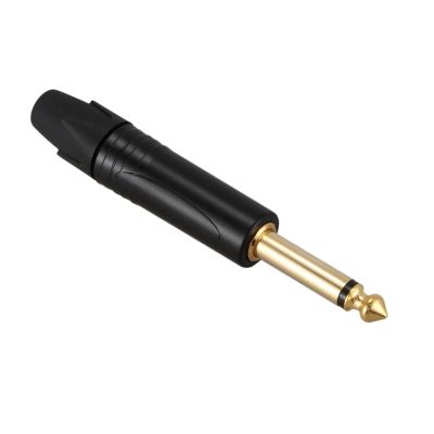 Gold Plating 100Pcs Plug Mono Professional 2 Pole 6.35 mm 6.5mm Stereo Jack Plug Neutrik 6.35mm Jack Black