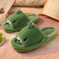 Shark Cotton Slippers Female Winter Couples Home Indoor Mens Opening Tow Winter Fur Slippers Female Spring And Autumn Home