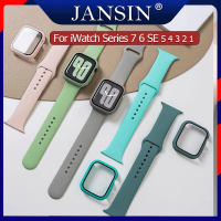 สาย+เคส สำหรับ apple watch series 8 45mm 41mm สายซิลิโคน พร้อมกระจกนิรภัย ป้องกัน เคส สำหรับ apple watch 7 41mm 45mm เคส