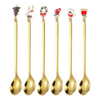 6 1 Gift Creative Dessert Pieces Pendant Of Coffee Spoon Steel Stainless Christmas