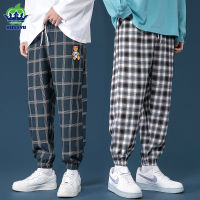 ฤดูใบไม้ร่วงฤดูหนาวตรวจสอบลายสก๊อต Jogger กางเกงผู้ชายหนา Harajuku Casual Harem เกาหลี Hip Hop Sweatpants กางเกงชายขนาดใหญ่ M-5XL