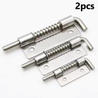 2pcs Spring Loaded Latches Pin 304 Stainless Steel Security Barrel Bolt Latch Tone Door Cabinet Hinges Accessories Door Hardware Locks Metal film resi