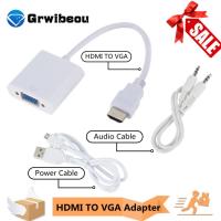 Dropshipping HDMI to VGA Adapter with 3.5mm Audio Cable USB Power Cable 1080P Digital to Analog Video Audio For PC Laptop Tablet Adapters