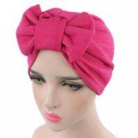 【CC】❍❀❍  Muslim Bonnet Womens Big Stretch Hijab Turban Hat Scarf Headwear Cap Wrap Chemo Bows Hair Accessories