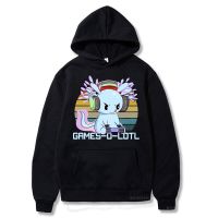 Funny Snaxolotl Kawaii Gamesolotl Gamer Graphic Hoodies Casual Winter Loose Hoodie Harajuku Y2k Streetwear Unisex Sweatshirts Size XS-4XL