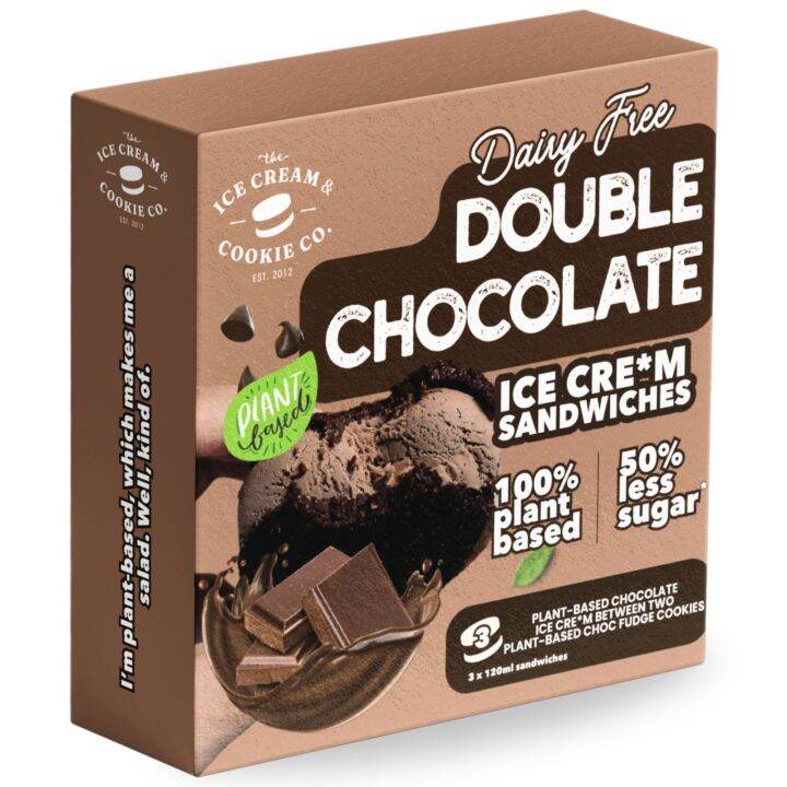 The Ice Cream & Cookie Co. Multipack Double Chocolate Sandwich (Vegan