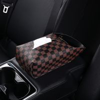 ♚ Tissue Box Pu Lederen Auto Zonneklep Ophanghouder Auto Tissue Boxen Auto Interieur Opbergdecoratie Accessoires 1Pc