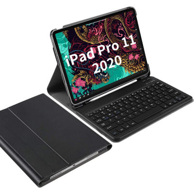 เคสคีย์บอร์ดสำหรับiPad Pro 11 2020รุ่นที่2,เคสหนังมีขาตั้งอัจฉริยะพร้อมคีย์บอร์ดบลูทูธแม่เหล็กแบบถอดออกได้สำหรับApple iPad Pro 11นิ้ว2020 2nd Gen