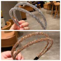 2 Side Girls Thin Women Crystal Headband Double Pieces Hair Rhinestone