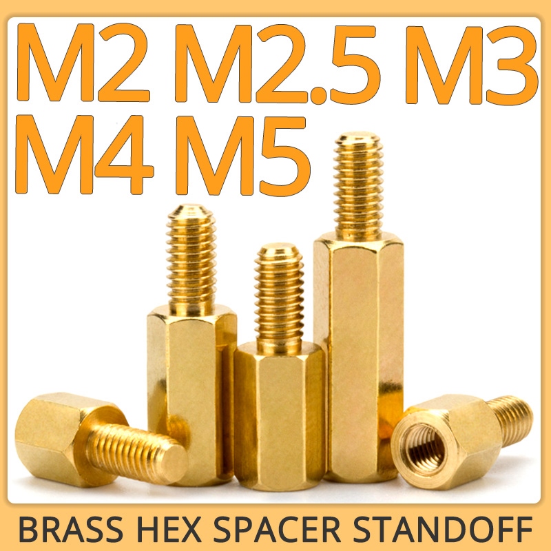 25/50/100pcs Brass M2 M3 Hex Column Standoff Support Spacer Screw Nut PCB Board 