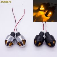 ZORBYZ Universal Motorcycle 22mm Handlebar Turn Signal Grip Bar End LED Plug Strobe Side Marker Light