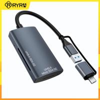 RYRA 2 In 1 Sdtf เครื่องอ่านการ์ดหน่วยความจำ4.0อลูมิเนียมแบบพกพา USB 3.0 OTG Adapter สำหรับ แล็ปท็อปอุปกรณ์เสริม USB-C HUB