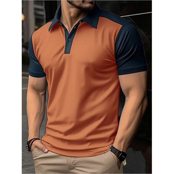 เสื้อโปโลวันหยุดสำหรับผู้ชายเสื้อปกลำลองทรงหลวมพิมพ์ลาย3d-เสื้อแนวสตรีทแขนสั้นสำหรับผู้ชายใส่ในฤดูร้อน