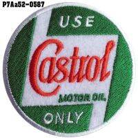 อาร์มติดเสื้อ ตัวรีดติดเสื้อ อาร์มปักลาย CASTROL 7*7cm งานปักละเอียดคุณภาพดีลวดลายสวยงามใช้ง่าย สินค้าพร้อมส่งจากไทย No.P7Aa52-0587