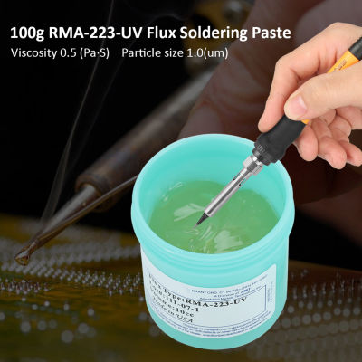 ฟลักซ์บัดกรี 100 กรัม RMA-223-UV ฟลักซ์บัดกรีเครื่องมือซ่อมแซมสำหรับ CSP สำหรับ BGA สำหรับ PCB