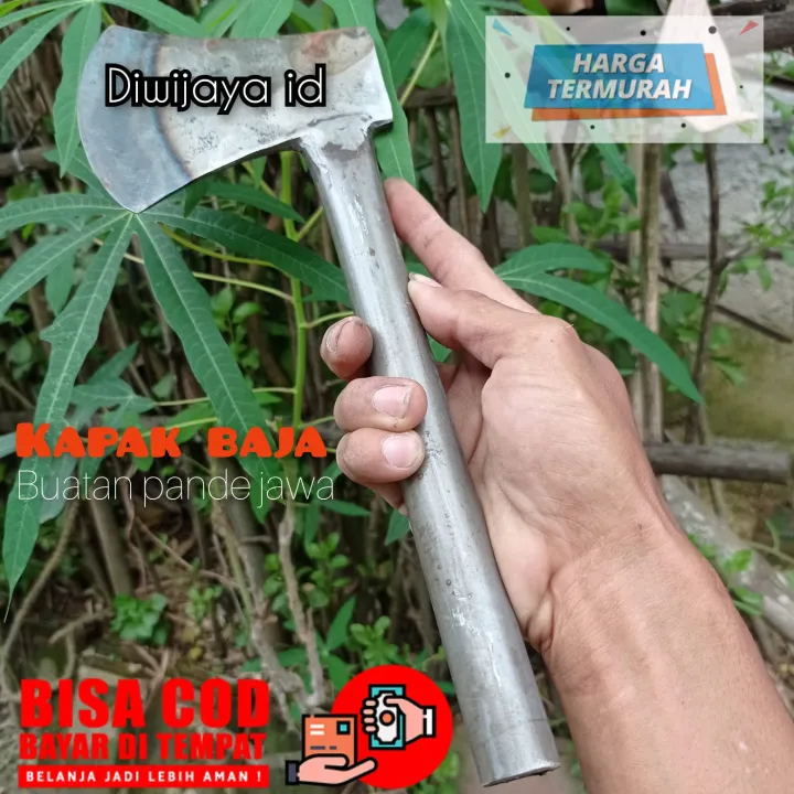 Kapak Full Besi Baja Murah Kapak Golok Pemotong Pohon Kayu Super Tajam Kapak Cacah Daging