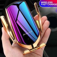 ℗ QI Wireless Charger Car Mount อัตโนมัติหนีบ 10W Fast CHARGING Air Vent ที่วางโทรศัพท์สำหรับ iPhone 11 XS XR X 8 Samsung S10 S20