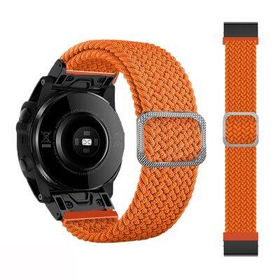 สำหรับ7X Garmin Fenix ไนลอนถักแบบปรับได้สายนาฬิกาข้อมือยืดหยุ่น (สีแดง)