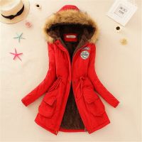 【CW】 （S-3XL）2023 Thick Parkas Faux Fur Coats Sleeve Hooded Neck Female Outwear Warm Down Jacket