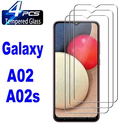 ฟิล์มปกป้องหน้าจอ A02s A02 Samsung Galaxy กระจกนิรภัยสำหรับ2/4ชิ้น