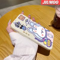 เคส JIUMOO สำหรับ Infinix Note 8 Note 8i พื้นที่หมีกระต่ายเคสมือถือบางขอบสี่เหลี่ยมด้านข้างเคสซิลิโคนนิ่มเคสป้องกันการกระแทก