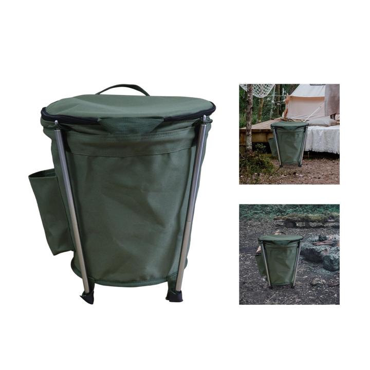 ถังขยะใบที่เก็บของพับได้สำหรับใช้ในถุงขยะสวนที่เก็บเดินทางไกลรองรับคันเบ็ด