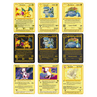 Pokemon Flash Cards Original 1996years การ์ดโลหะฝรั่งเศส Charizard Blastoise Venusaur Mewtwo Mew Hobby คอลเลกชันเกมการ์ด-Caidour