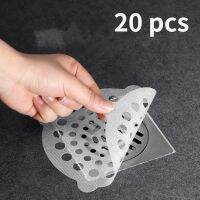 20pcs Disposable Bathroom Sewer Filter Floor Drain Sink Non-woven Fabric Viscose Floor Drain Stickers Anti-hair Anti-blocking Dishracks Sink accessori