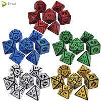 DEMI D4 D6 D8 D10 สำหรับ TRPG DND หน้าหลายหน้า ชุดลูกเต๋า กลิตเตอร์ อุปกรณ์เสริมเกม สีรุ้ง