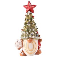 Christmas Dwarf Figurines Gnome Christmas Tree Tabletop Christmas Tree for Table Desk Christmas Decorations Ornament