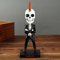 Creative Skull  Shaking Head Doll Desktop Ornament Gift For Home Shop Car Dashboard Decor Halloween Resin Decorations
