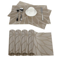 6ชิ้นเซ็ตพีวีซี Placemat สำหรับตารางเสื่อแผ่นเครื่องดื่มจานรองแก้วไวน์ไม้ไผ่ Placemats โต๊ะรับประทานอาหารเสื่อสถานที่ห้องครัวและตารางผ้าปูที่นอนผ้า