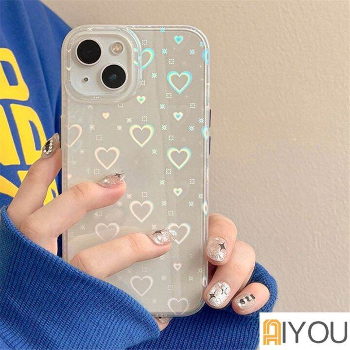 เคสโทรศัพท์มือถือ-แบบใส-ไล่โทนสี-ลายหัวใจ-สําหรับ-14-13-12-x-xs-xr-7-8-se-2020