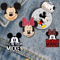 Disney Mickey Minnie Mouse Lapel Pins for Backpacks Enamel Pin Brooches for Women Badges Cartoon Jewelry Clothes Accessories