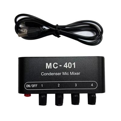 Stereo Audio 1 Output 4 Input Microphone Condenser Mic Mixer Extender Board Sound DIY Headphones Amplifier MC-401
