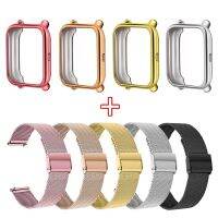 （Bar watchband）เคส2in สายรัดข้อมือเหล็ก1เรือนสำหรับ Xiaomi Amazfit GTS 2 Min/bip U/lite สายนาฬิกาข้อมือสายข้อมือสำหรับเปลี่ยนฝาครอบป้องกัน