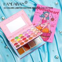 HANDAIYAN 32 Color Makeup Palette Eye Shadow And Blush Highlighter Makeup Set Waterproof Lasting Pearlescent Matte Eyeshadow