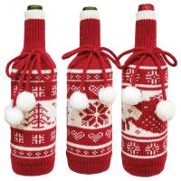 Christmas Wine Bottle Cover Knitted Sweater Cover for Christmas Soft Santa Reindeer Snowman Wine Bottle Cover for Decoration Shop Home Coffee Christmas rational