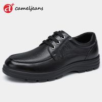 COD ♧﹍ The Outline Shop27dgsd6gfd Cameljeans Men Leather Shoes Business Casual All-match Formal Shoes