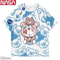 【July hot】 NASA joint short-sleeved t-shirt mens tide brand 2022 summer full print loose half-sleeved top new style