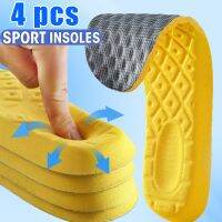 ♈ 4pcs Latex Memory Foam Insoles for Sports Shoes High Elasticity Shock Absorption Cushion Foot Support Shoe Pads Insert Women Men