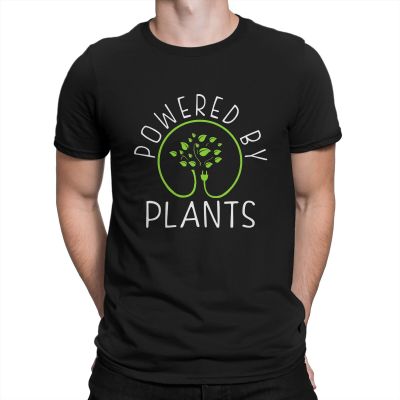 Powered By Plants. Vegan Philosophy Active Men Tshirt Philosophy O Neck Tops 100% Cotton T Shirt Funny Top Quality Gift Idea