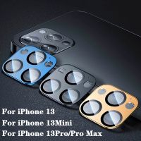 [HOT DOLXIOWEOH 539] ตัวป้องกันเลนส์กล้องสำหรับ iPhone 13 Pro Max ฝาครอบโลหะแหวนแก้วสำหรับ iPhone 13Pro Max 13Mini กล้องป้องกันเลนส์ Glass