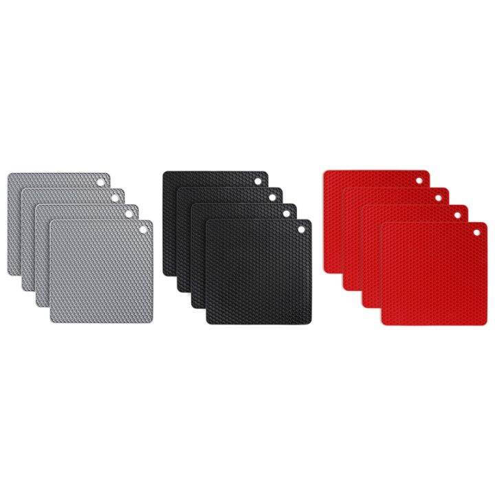 4-pieces-of-silicone-table-mat-non-slip-heat-insulation-honeycomb-kitchen-table-mat-multi-purpose-heat-pad