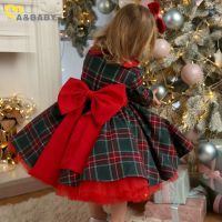 Ma&amp;Baby 1-7Y Christmas Girls Red Dress Kid Toddler Girl Plaid Bow Tulle Tutu Party Dresses Children New Year Xmas Costumes D01 Dresses