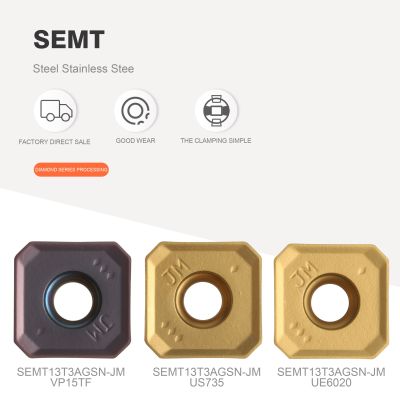 SEMT13T3AGSN JM US735 VP15TF UE6020คุณภาพสูงเครื่องมือกลึงใบมีดเพชร Mesin Bubut CNC ใบมีดตัดสำหรับชิ้นส่วนเหล็ก