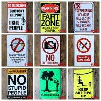 Warning Fart Zone No Trespassing Metal Signage No Smoking No Photography Tin Signs Home Wall Decor For Bar Club Cafe Hotel(Contact seller, free custom pattern)